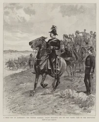 Ein Feldtag in Aldershot, der Provo-Marschall (Major Broackes) und seine Männer kümmern sich um die Zuschauer